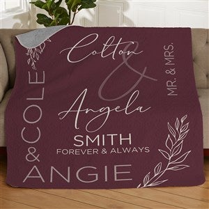 Elegant Couple Personalized Wedding 50x60 Quilted Blanket - 37819-Q