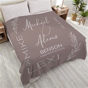 Elegant Couple Personalized Fleece Wedding Blanket - Queen Size - 37819-QU