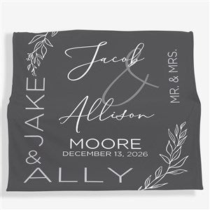 Elegant Couple Personalized Fleece Wedding Blanket - 50x60 - 37819-F