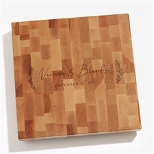 Elegant Couple Personalized 12x12 Wedding Butcher Block Cutting Board - 37832-12