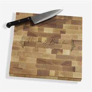 Elegant Couple Personalized 12x12 Wedding Butcher Block Cutting Board - 37832-12