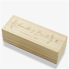 Elegant Couple Engraved Wedding Wood Wine Box - 37835