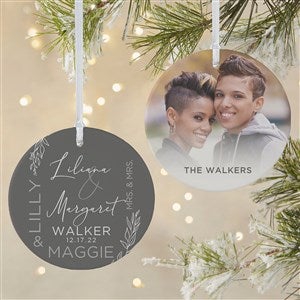 Elegant Couple Wedding Personalized Ornament-3.75