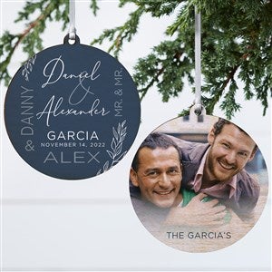 Elegant Couple Wedding Personalized Ornament-3.75