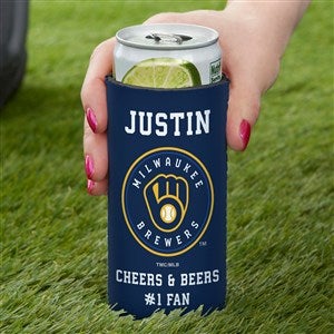 MLB Milwaukee Brewers Personalized Slim Can Holder - 37857
