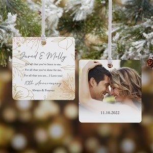 To My Parents Personalized Square Photo Ornament- 2.75
