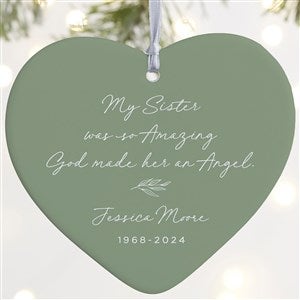 So Amazing God Made An Angel Personalized Heart Ornament- 4" Matte - 1 Sided - 37895-1L