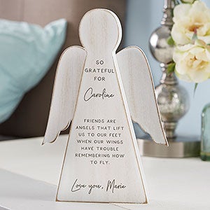Grateful For You Personalized Wood Angel - 37926