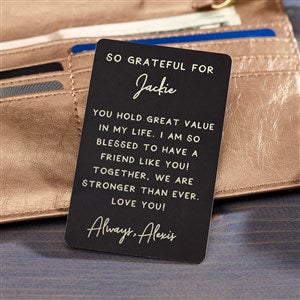 Grateful For You Personalized Metal Wallet Card - 37928