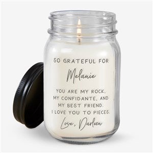 Grateful For You Personalized Farmhouse Candle Jar - 37930