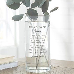 Grateful For You Personalized Cylinder Glass Vase - 37932