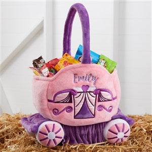 Princess Carriage Embroidered Plush Halloween Treat Bag - 37937