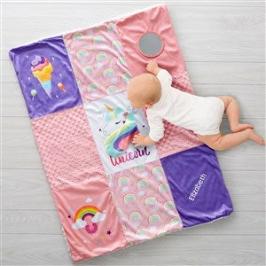 Playful Unicorn Personalized Baby Name Activity Mat - 37956