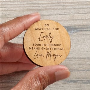 Grateful For You Personalized Wood Pocket Token- Natural - 37968-N