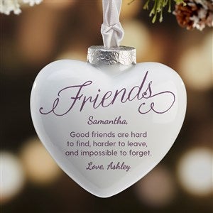 Friends Forever Personalized Deluxe Heart Ornament - 37977