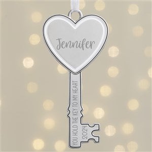 Key To My Heart Personalized Silver Ornament - 37990