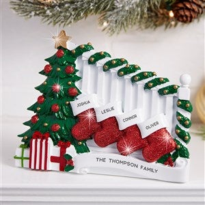Family Stockings Personalized Resin Shelf Décor- 4 Name - 38003-4