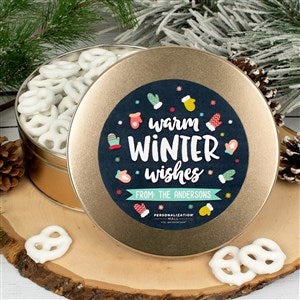 Warm Wishes 80 ct Yogurt Covered Pretzels With Metal Tin - 38013D-80