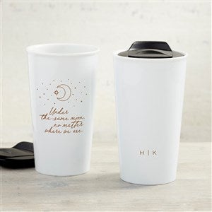 Under The Same Moon Personalized 12 oz. Double-Wall Ceramic Travel Mug - 38041