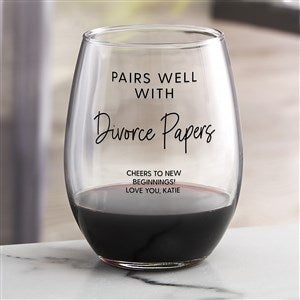 Pairs Well With...Printed Stemless Wine Glass - 38049-S