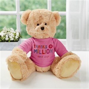 Many Thanks Personalized Teddy Bear- Raspberry - 38057-RS