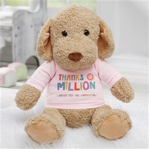 Many Thanks Personalized Plush Dog Stuffed Animal- Pink - 38059-P