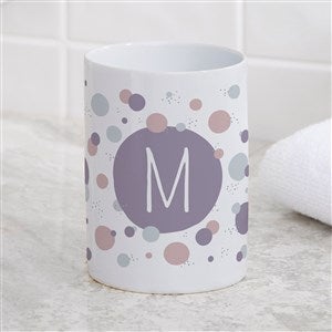 Stencil Polka Dots Personalized Ceramic Bathroom Cup - 38079
