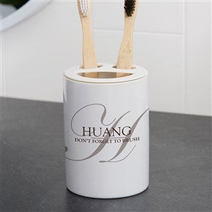 Heart of Our Home Personalized Ceramic Toothbrush Holder - 38093