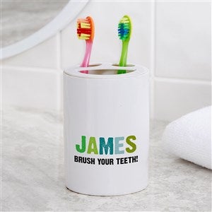 All Mine! Personalized Ceramic Toothbrush Holder - 38095