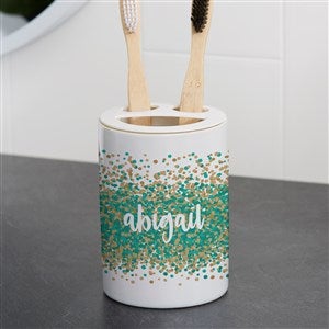Sparkling Name Personalized Ceramic Toothbrush Holder - 38100