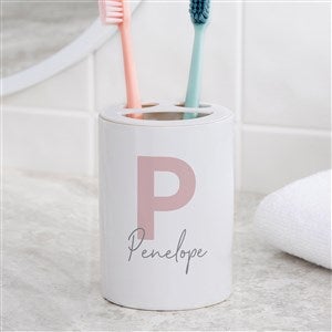Simple and Sweet Personalized Ceramic Toothbrush Holder - 38107