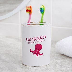 Sea Creatures Personalized Ceramic Toothbrush Holder - 38119