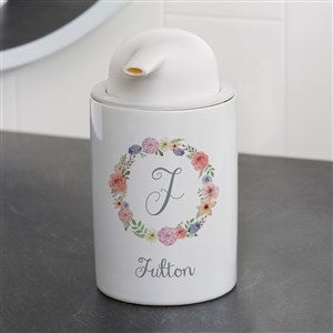 Floral Wreath Personalized Ceramic Soap Dispenser - 38133