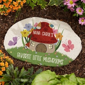 Mushroom Family Personalized Round Garden Stone - 7.5  x 12 - 38162-L