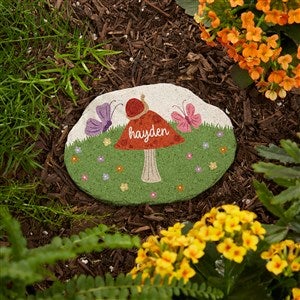 Mushroom Family Personalized Round Garden Stone - 4.25 x 6 - 38162-S