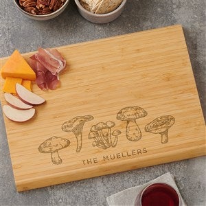 Cottagecore Mushrooms Personalized Bamboo Cutting Board- 14x18 - 38169-L