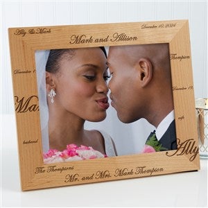 Personalized Wedding Photo Frames - Mr and Mrs Collection - 8x10 - 3817-L