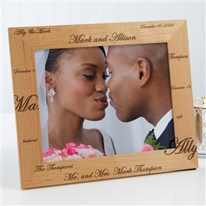 Mr. & Mrs. Collection Engraved Photo Frame- 8 x 10 - 3817-L