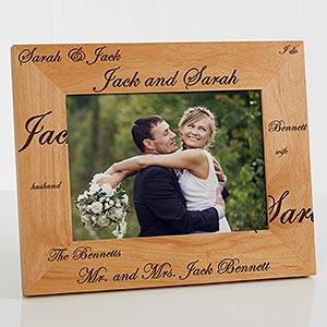 Personalized Wedding Picture Frame 5x7 - Mr & Mrs - 3817-M