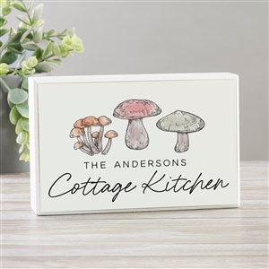Cottagecore Mushrooms Personalized Rectangle Shelf Block - 38173