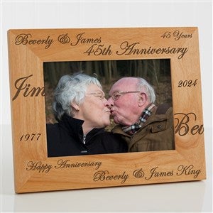 Engraved Wood 5x7 Anniversary Picture Frame - Forever & Always - 3818-M