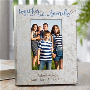 Together We Make A Family Personalized Galvanized Metal Picture Frame- 4"x 6" - 38187-4x6V
