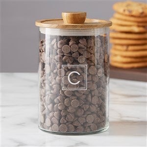 Brisbane Collection Personalized Personalized Glass Container with Acacia Medium - 38196