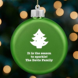 Choose Your Icon Personalized LED Green Glass Ornament - 38229-G