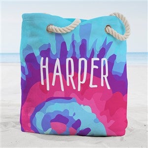 Tie-Dye Fun Personalized Terry Cloth Beach Bag- Large - 38247-L