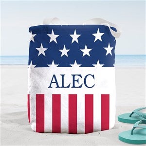 Red, White & Blue Personalized Beach Bag- Small - 38255-S