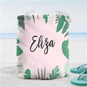 Palm Leaves Personalized Beach Bag- Small - 38266-S