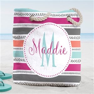 Pattern Personalized Beach Bag- Large - 38267-L