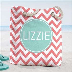 Preppy Chic Personalized Beach Bag- Large - 38277-L