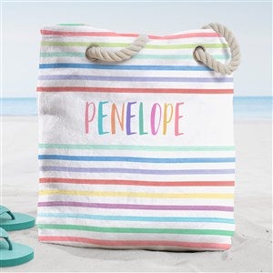 Watercolor Brights Personalized Beach Bag- Large - 38294-L